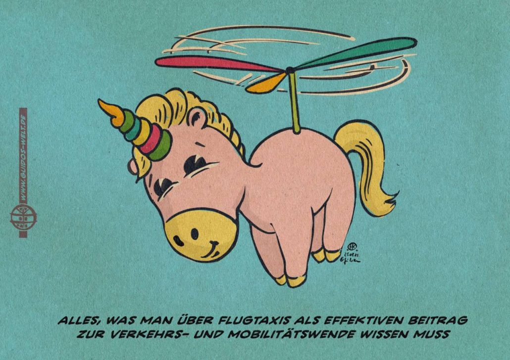 Regenbogeneinhornflugtaxiträume