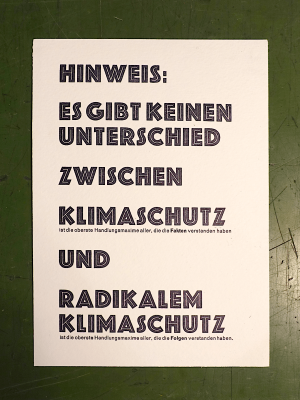 Radikaler Klimahinweis