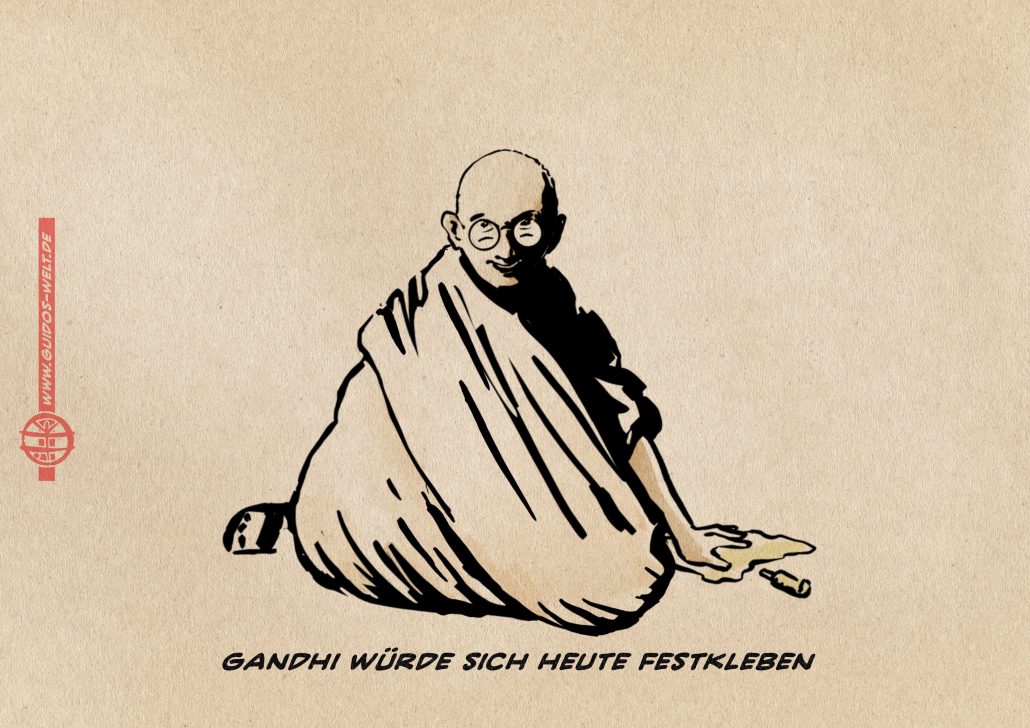 Gandhi würde kleben
