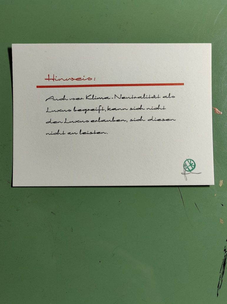 Klima-Neutralitäts-Luxus