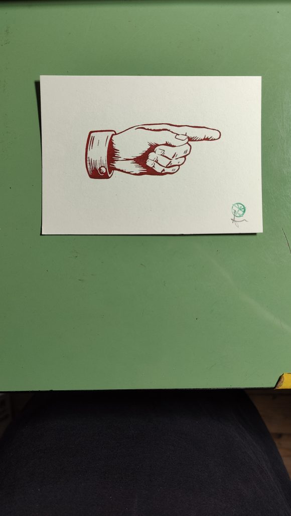 Zeigende Hand