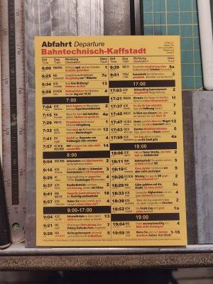 Aushangfahrplan