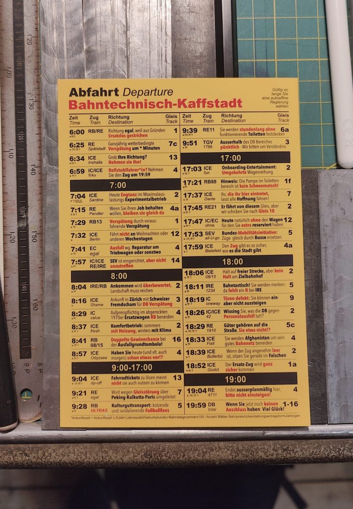 Aushangfahrplan