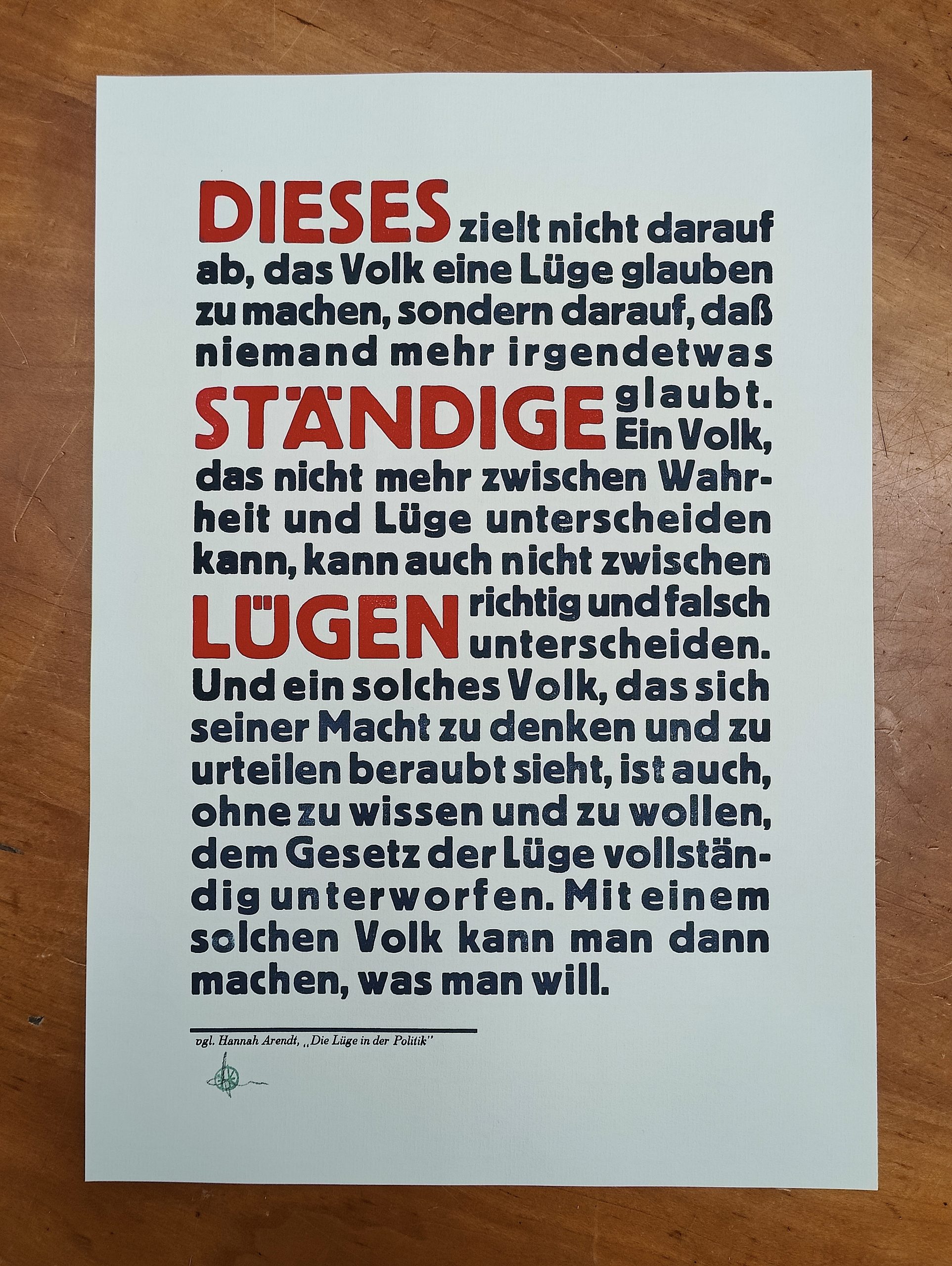 Dieses ständige Lügen - Hannah Arendt
