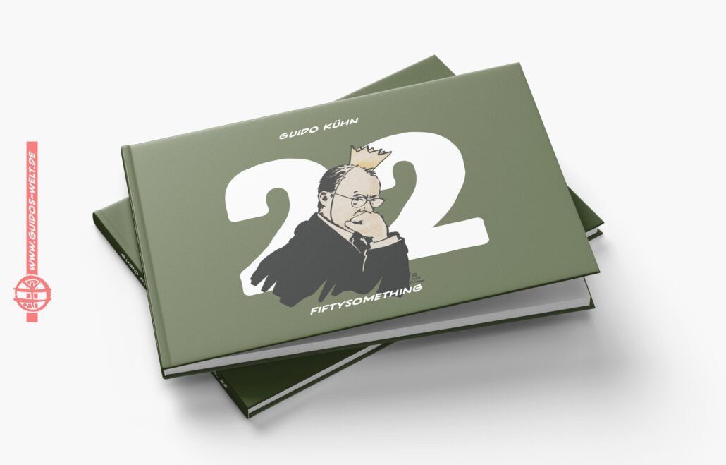 Fiftysomething 22 Buch mit Illustration von Guido Köln und Jahreszahl 2022.