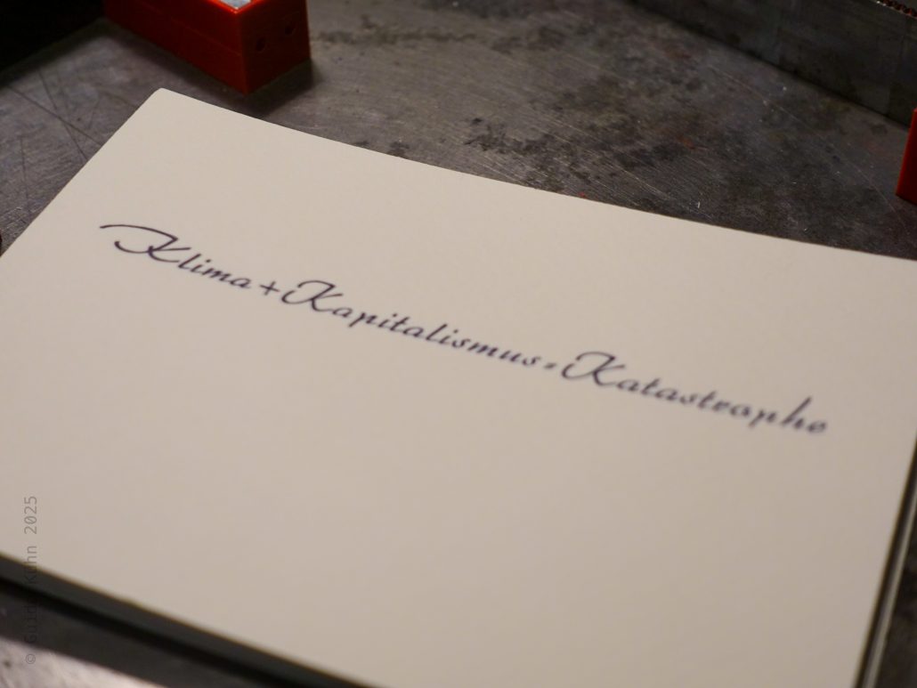 Klimat Kapitalismus Katastrophe auf Papier.